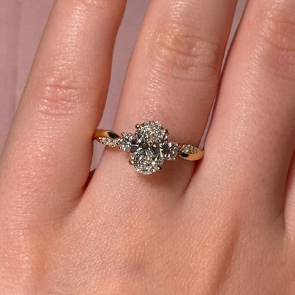 Bezel Emerald Lab Grown Diamond Engagement Ring: 2 CT