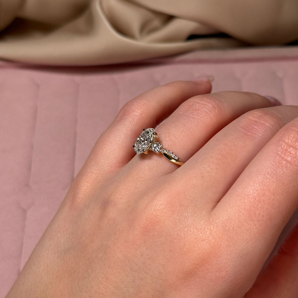 Bezel Emerald Lab Grown Diamond Engagement Ring: 2 CT