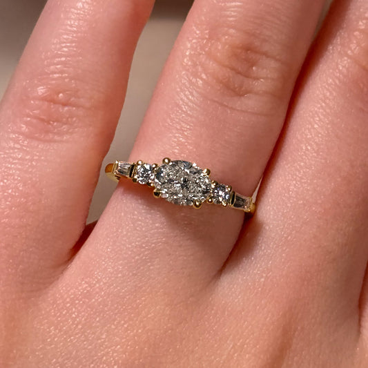 Bezel Emerald Lab Grown Diamond Engagement Ring: 2 CT