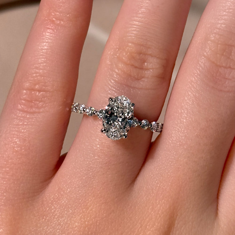 Bezel Emerald Lab Grown Diamond Engagement Ring: 2 CT