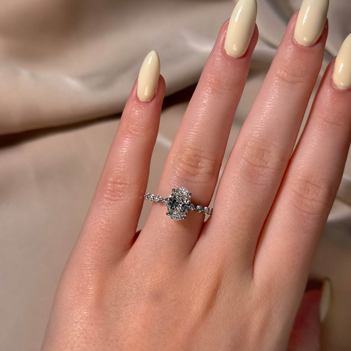 Bezel Emerald Lab Grown Diamond Engagement Ring: 2 CT