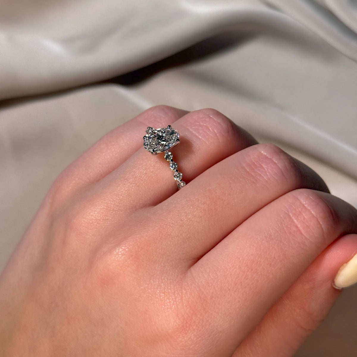 Bezel Emerald Lab Grown Diamond Engagement Ring: 2 CT