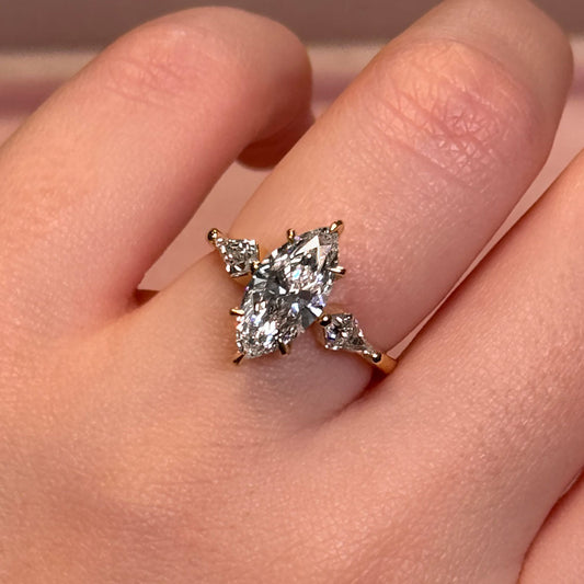 Bezel Emerald Lab Grown Diamond Engagement Ring: 2 CT