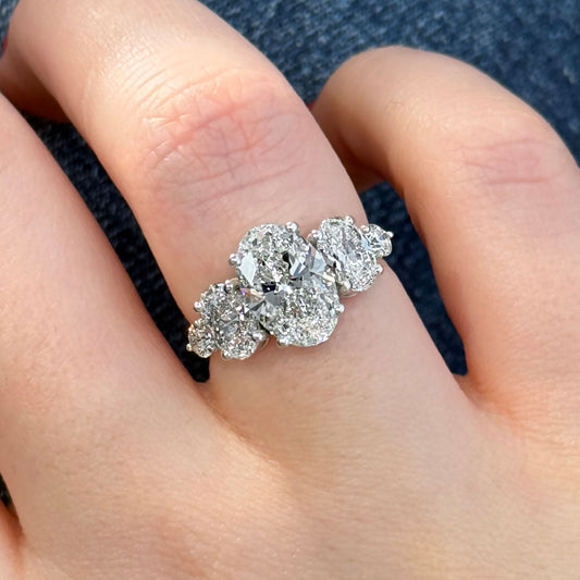 Bezel Emerald Lab Grown Diamond Engagement Ring: 2 CT