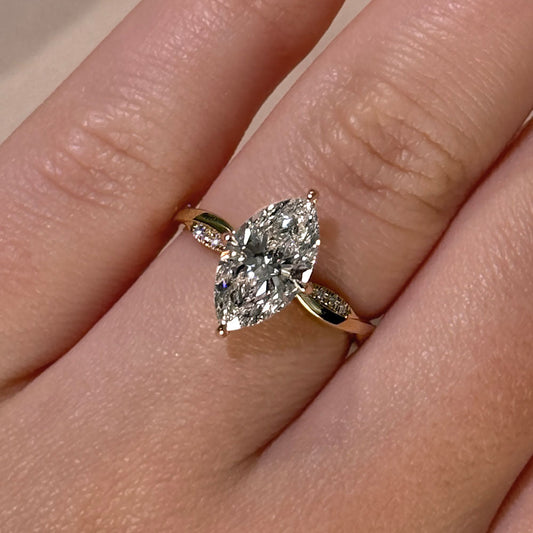 Bezel Emerald Lab Grown Diamond Engagement Ring: 2 CT