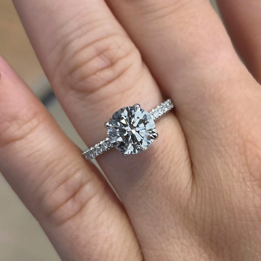 Bezel Emerald Lab Grown Diamond Engagement Ring: 2 CT