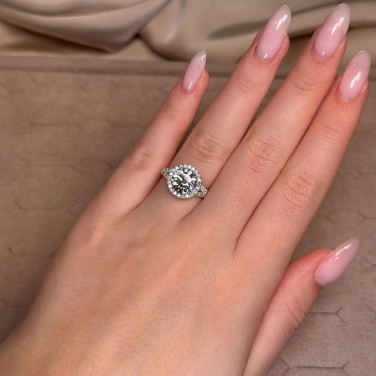 Bezel Emerald Lab Grown Diamond Engagement Ring: 2 CT