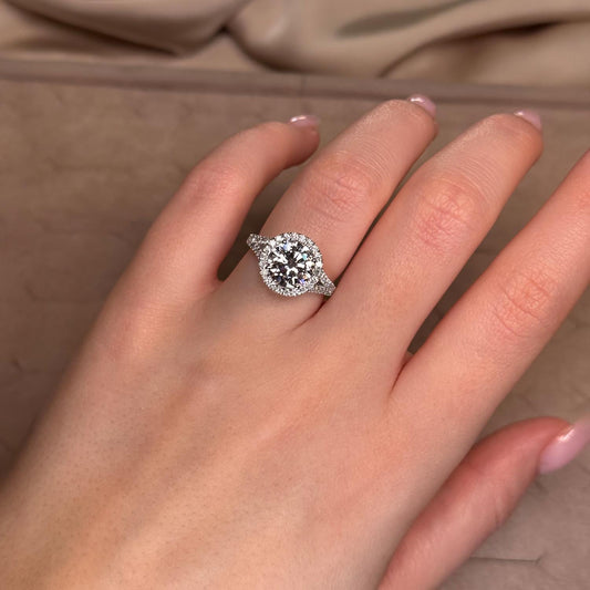 Bezel Emerald Lab Grown Diamond Engagement Ring: 2 CT