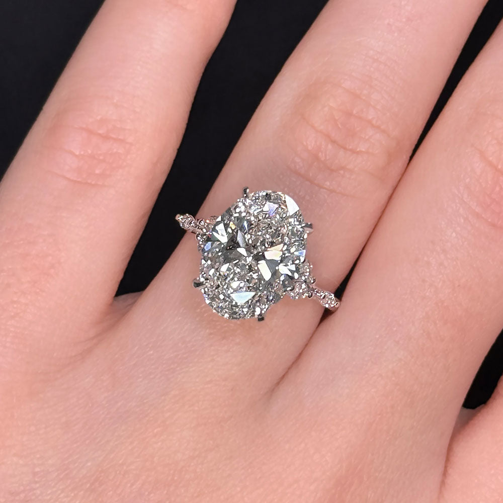 Bezel Emerald Lab Grown Diamond Engagement Ring: 2 CT