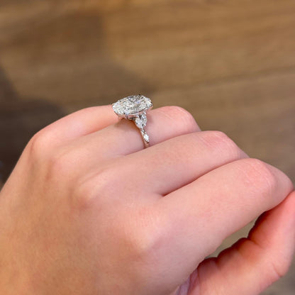 Bezel Emerald Lab Grown Diamond Engagement Ring: 2 CT
