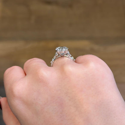 Bezel Emerald Lab Grown Diamond Engagement Ring: 2 CT