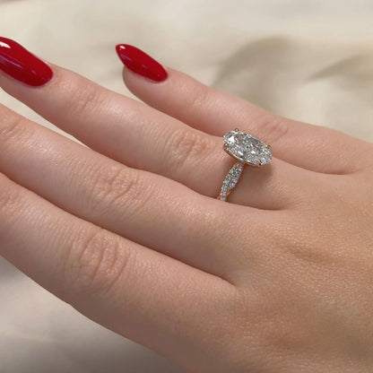 Bezel Emerald Lab Grown Diamond Engagement Ring: 2 CT