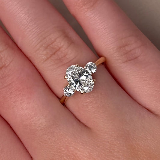 Bezel Emerald Lab Grown Diamond Engagement Ring: 2 CT