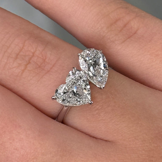 Bezel Emerald Lab Grown Diamond Engagement Ring: 2 CT