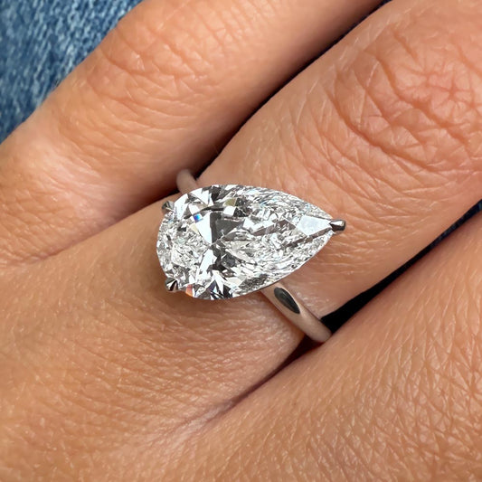 Bezel Emerald Lab Grown Diamond Engagement Ring: 2 CT