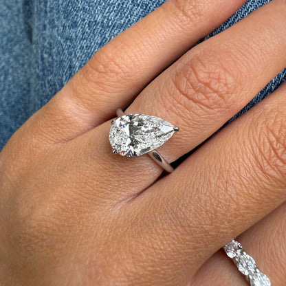 Bezel Emerald Lab Grown Diamond Engagement Ring: 2 CT