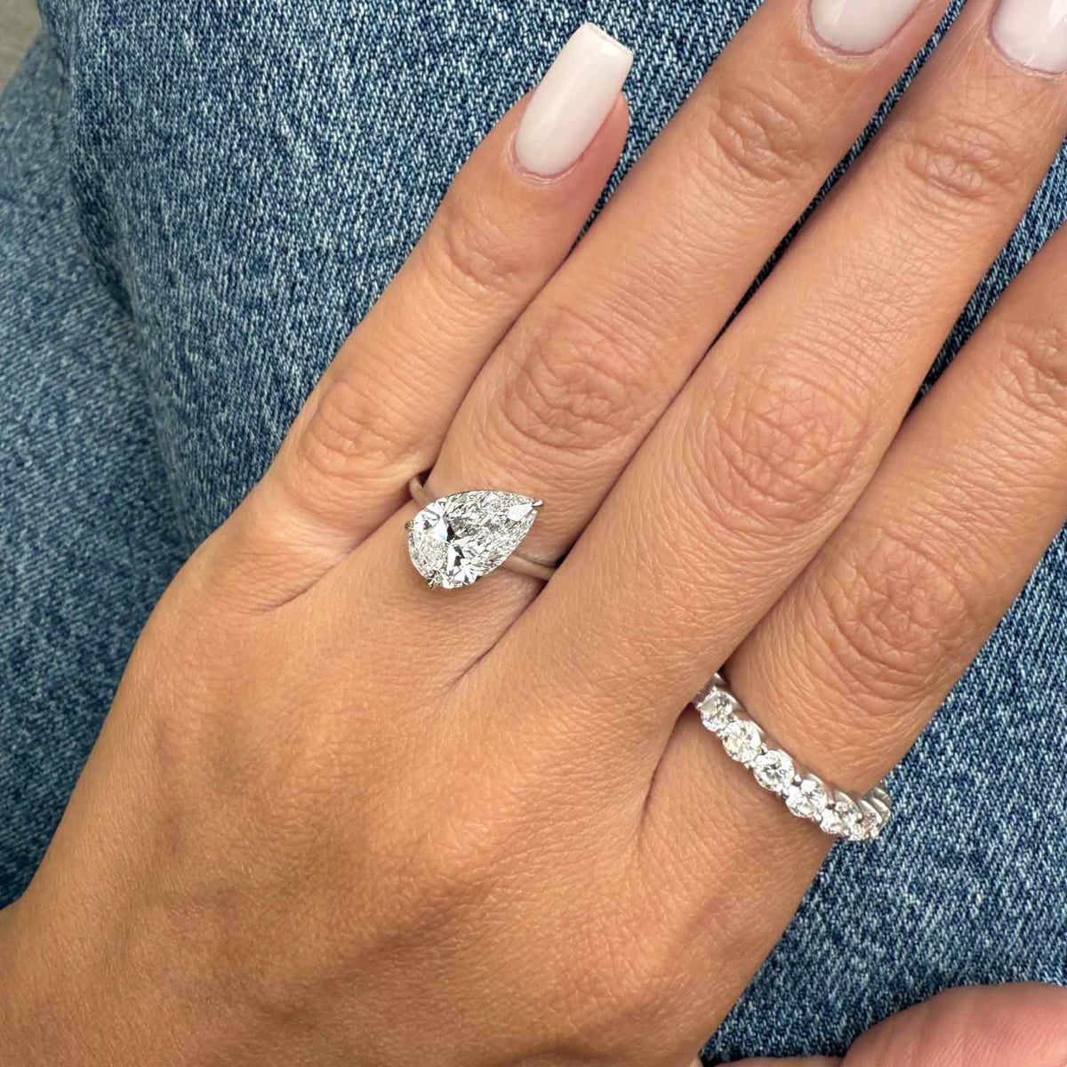 Bezel Emerald Lab Grown Diamond Engagement Ring: 2 CT