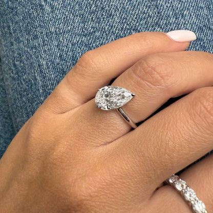 Bezel Emerald Lab Grown Diamond Engagement Ring: 2 CT