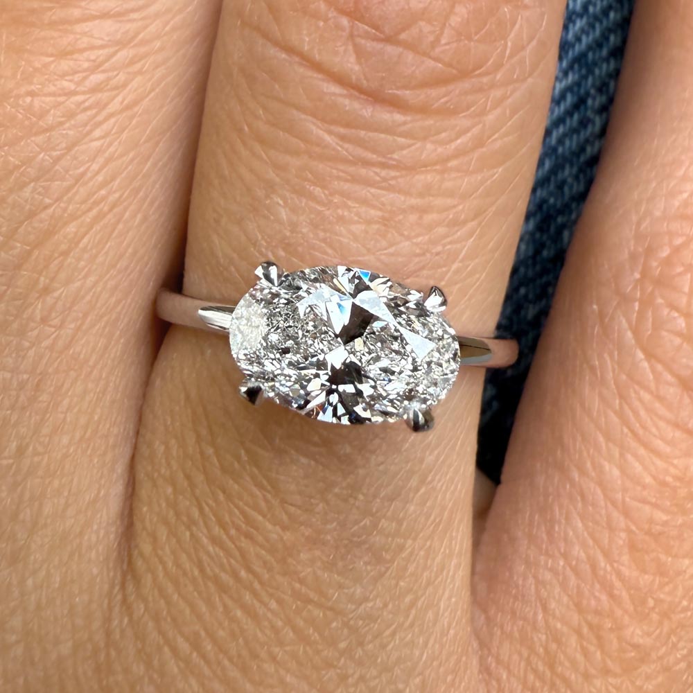 Bezel Emerald Lab Grown Diamond Engagement Ring: 2 CT