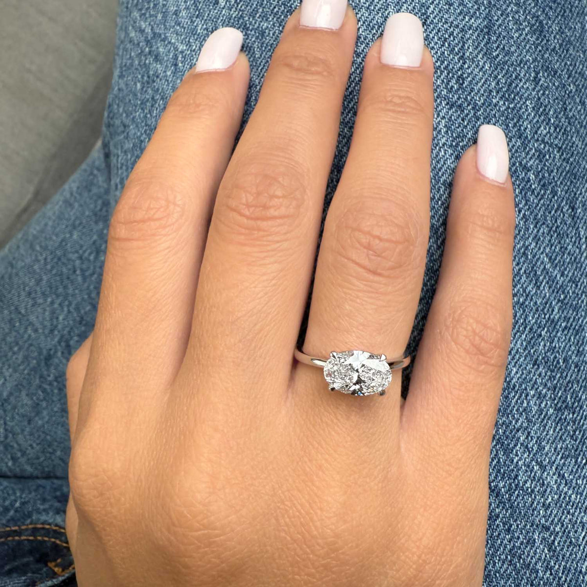 Bezel Emerald Lab Grown Diamond Engagement Ring: 2 CT
