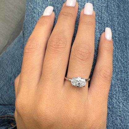 Bezel Emerald Lab Grown Diamond Engagement Ring: 2 CT