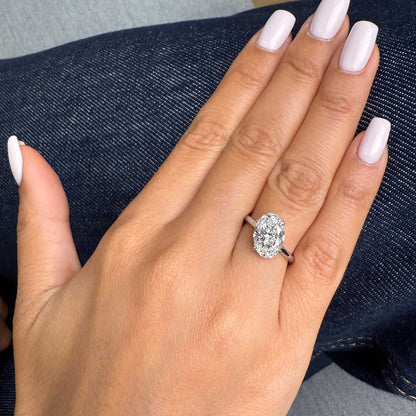 Bezel Emerald Lab Grown Diamond Engagement Ring: 2 CT