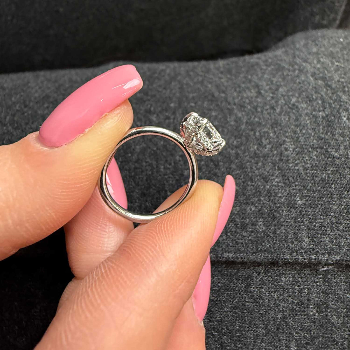 Bezel Emerald Lab Grown Diamond Engagement Ring: 2 CT