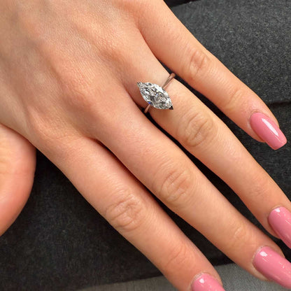 Bezel Emerald Lab Grown Diamond Engagement Ring: 2 CT