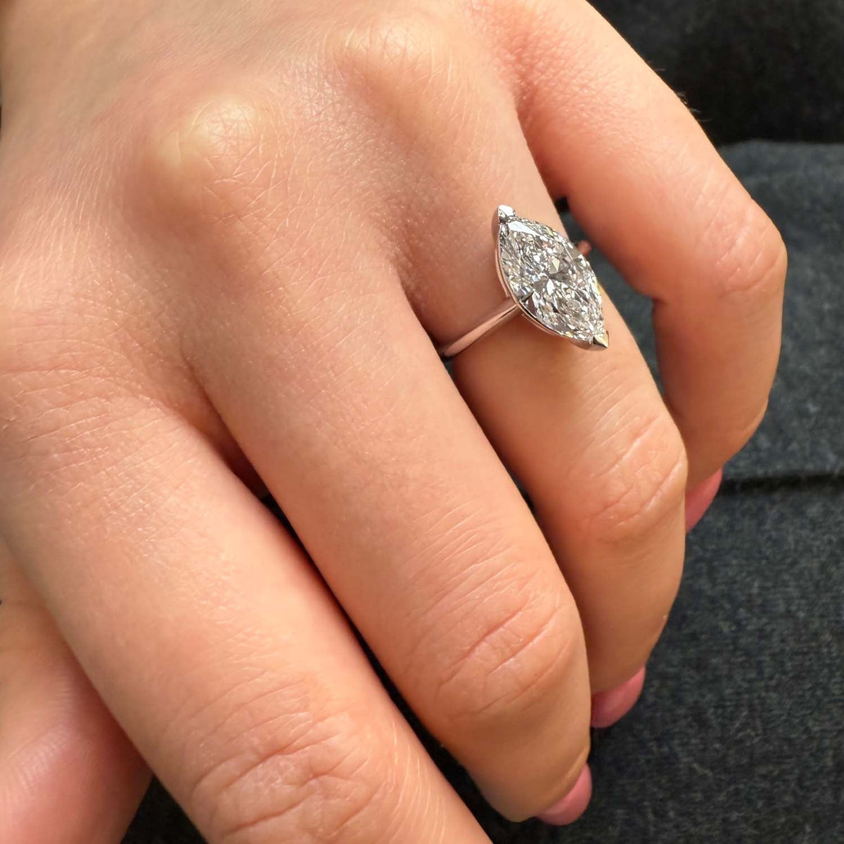 Bezel Emerald Lab Grown Diamond Engagement Ring: 2 CT