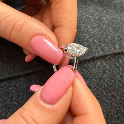 Bezel Emerald Lab Grown Diamond Engagement Ring: 2 CT