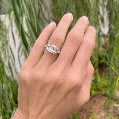 Bezel Emerald Lab Grown Diamond Engagement Ring: 2 CT