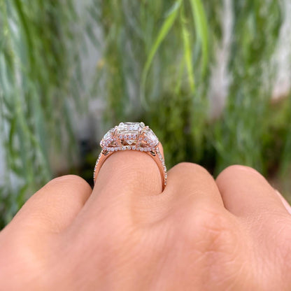 Bezel Emerald Lab Grown Diamond Engagement Ring: 2 CT