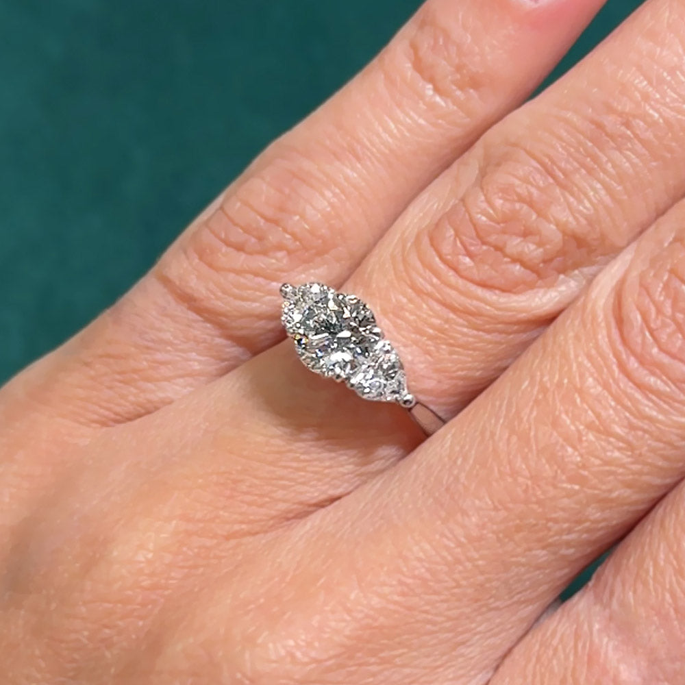 Bezel Emerald Lab Grown Diamond Engagement Ring: 2 CT
