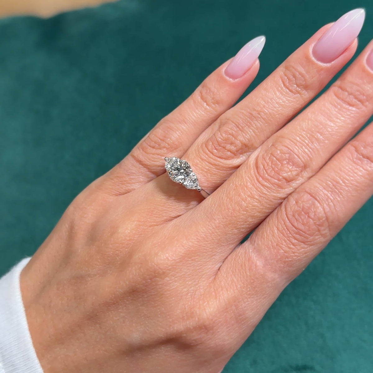 Bezel Emerald Lab Grown Diamond Engagement Ring: 2 CT