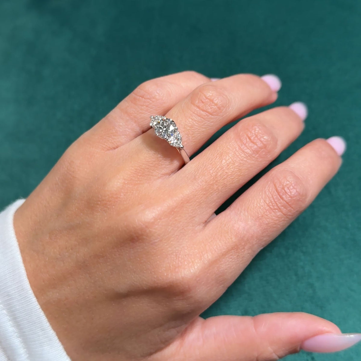 Bezel Emerald Lab Grown Diamond Engagement Ring: 2 CT