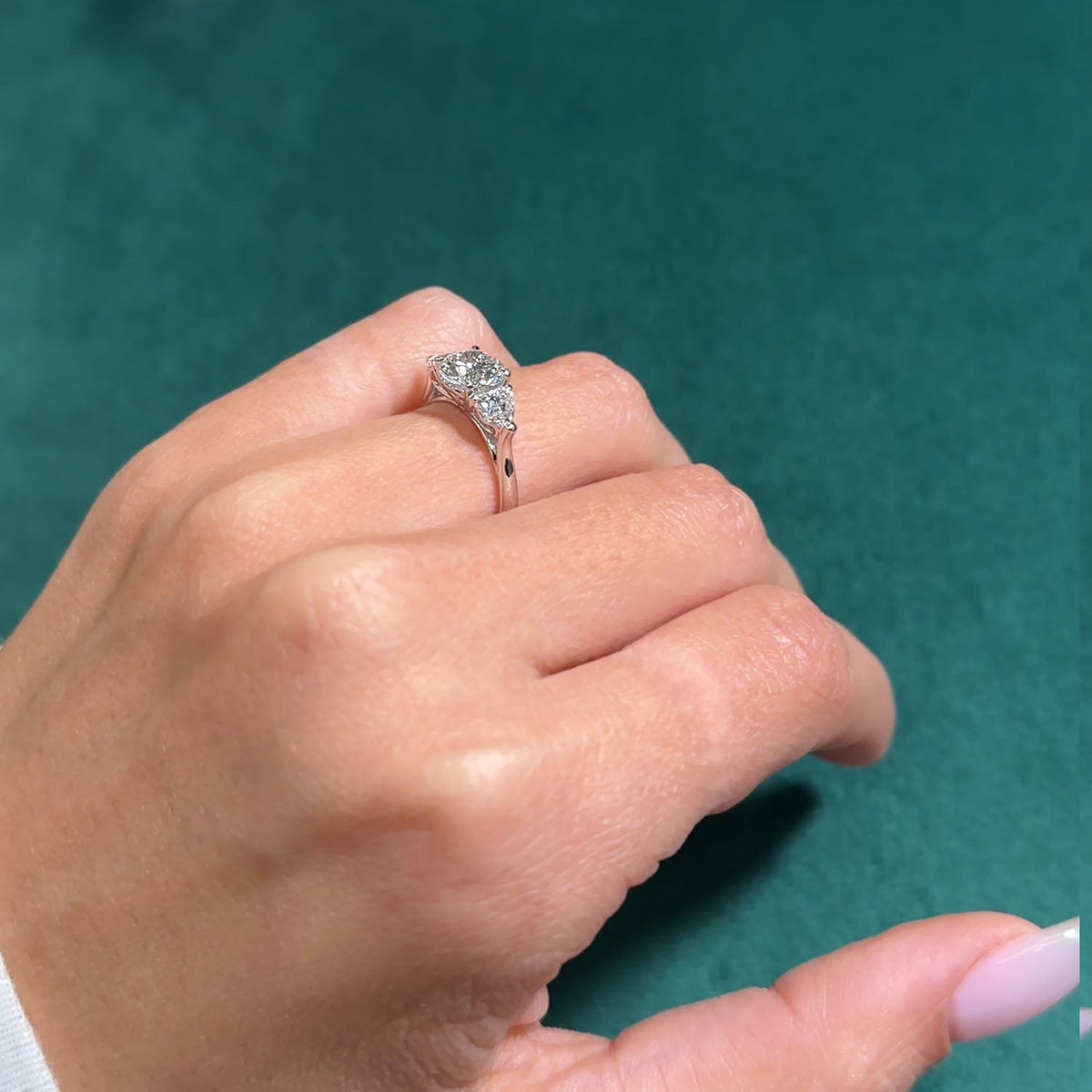 Bezel Emerald Lab Grown Diamond Engagement Ring: 2 CT