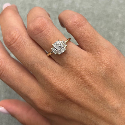 Bezel Emerald Lab Grown Diamond Engagement Ring: 2 CT