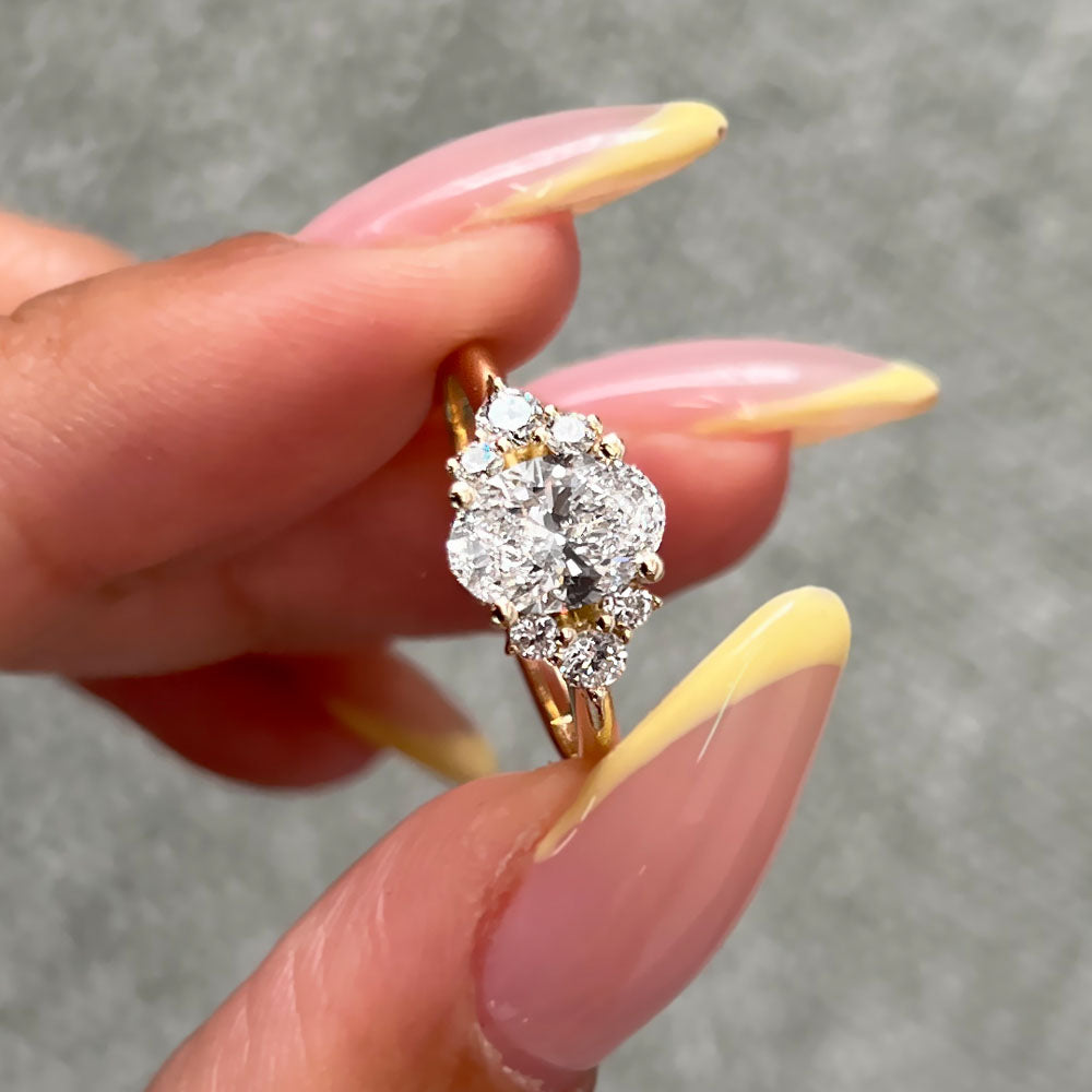 Bezel Emerald Lab Grown Diamond Engagement Ring: 2 CT