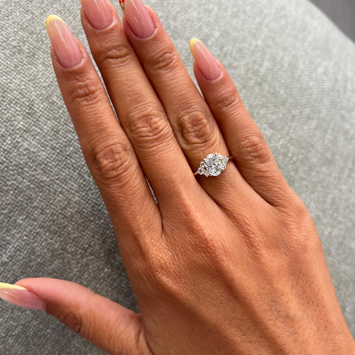 Bezel Emerald Lab Grown Diamond Engagement Ring: 2 CT
