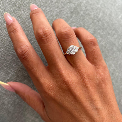 Bezel Emerald Lab Grown Diamond Engagement Ring: 2 CT