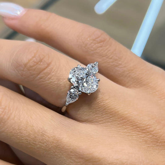 Bezel Emerald Lab Grown Diamond Engagement Ring: 2 CT