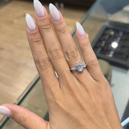 Bezel Emerald Lab Grown Diamond Engagement Ring: 2 CT