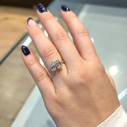 Bezel Emerald Lab Grown Diamond Engagement Ring: 2 CT