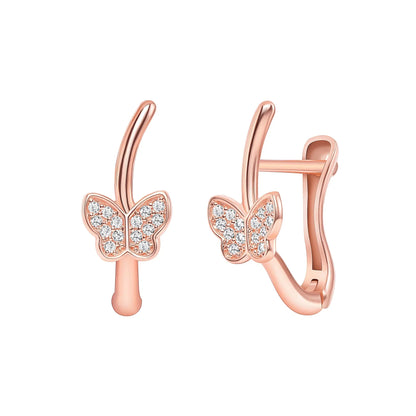 0.15 TCW Round Cut Hoop Moissanite Earrings