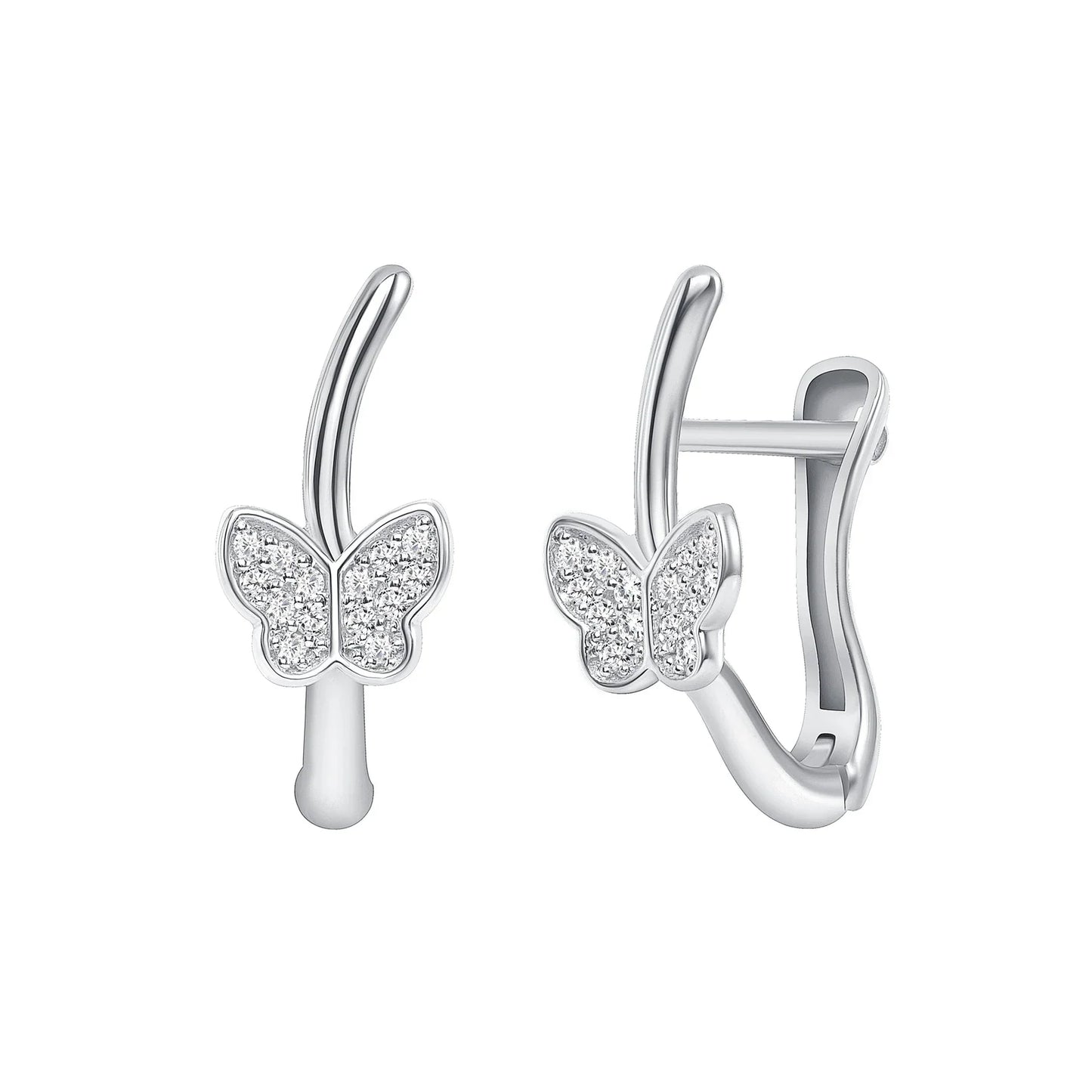 0.15 TCW Round Cut Hoop Moissanite Earrings