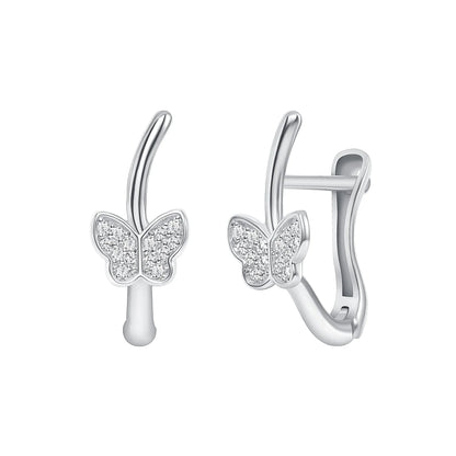 0.15 TCW Round Cut Hoop Moissanite Earrings