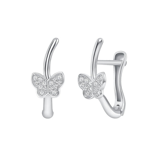 0.15 TCW Round Cut Hoop Moissanite Earrings