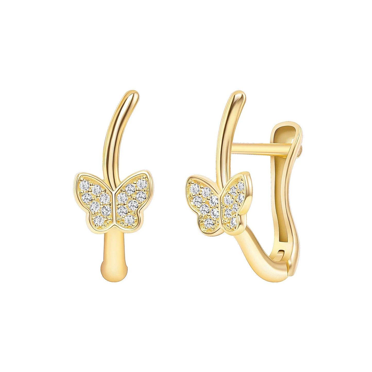 0.15 TCW Round Cut Hoop Moissanite Earrings