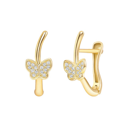 0.15 TCW Round Cut Hoop Moissanite Earrings
