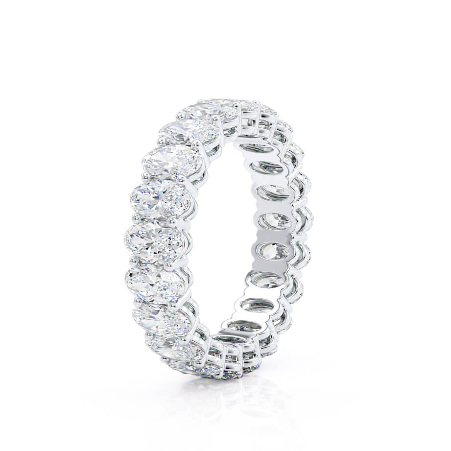 5.46 CT Oval Shaped Moissanite Full Eternity Style Wedding Band